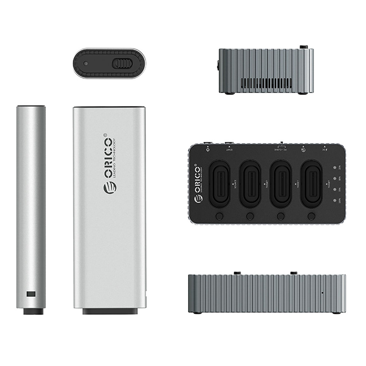 Orico IT48N-C 4 diskų dokavimo stotis su M.2 NVME klonavimo funkcija - Pilka -- Hard Drive Adapters