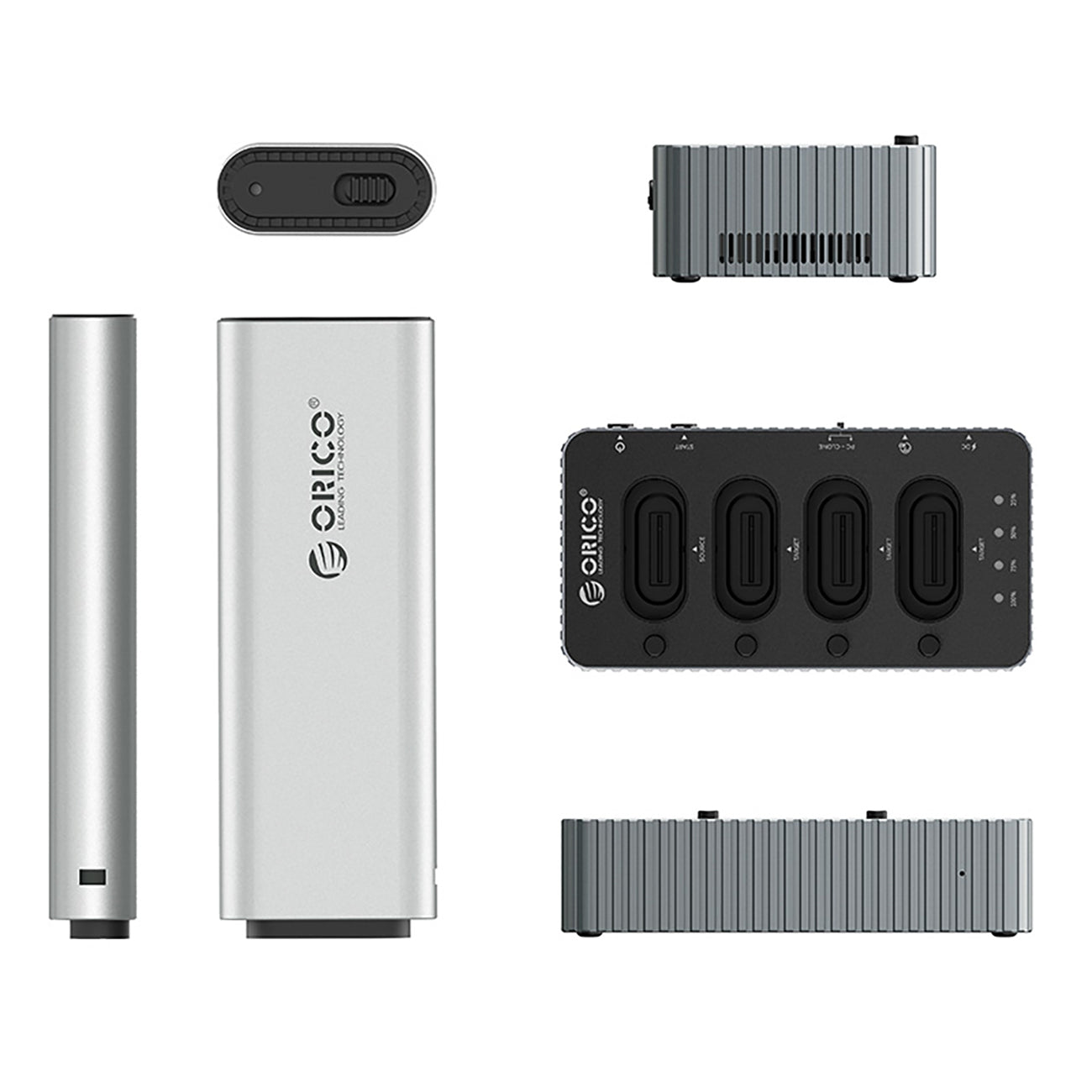 Orico IT48N-C 4 diskų dokavimo stotis su M.2 NVME klonavimo funkcija - Pilka -- Hard Drive Adapters