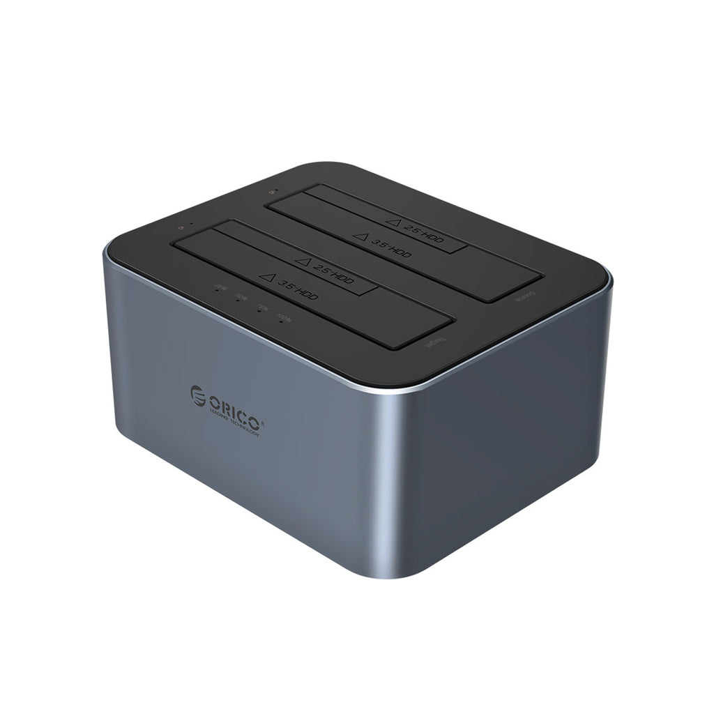 Orico 6626C3-C-V1 2 diskų doko stotelė su autonominio klonavimo funkcija 2.5"/3.5" SATA HDD/SSD - pilka -- Hard Drive...