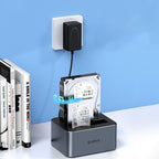 Orico 6626C3-C-V1 2 diskų doko stotelė su autonominio klonavimo funkcija 2.5"/3.5" SATA HDD/SSD - pilka -- Hard Drive...