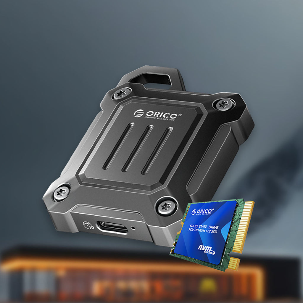 Orico XAM2 M.2 2230 USB-C 3.2 taktinė sustiprintoji disko kišenė - juoda -- Hard Drive Adapters