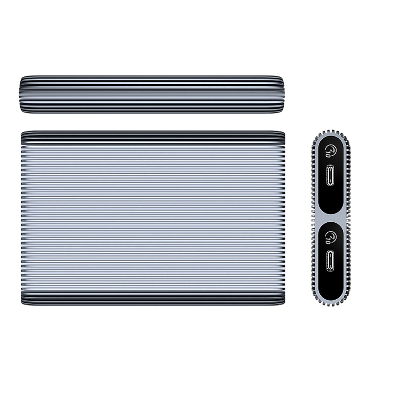 Orico AM2C3-2N dvigubas diskų šaltis dviems M.2 NVME USB-C 3.2 10Gb/s diskams - pilka -- Hard Drive Adapters