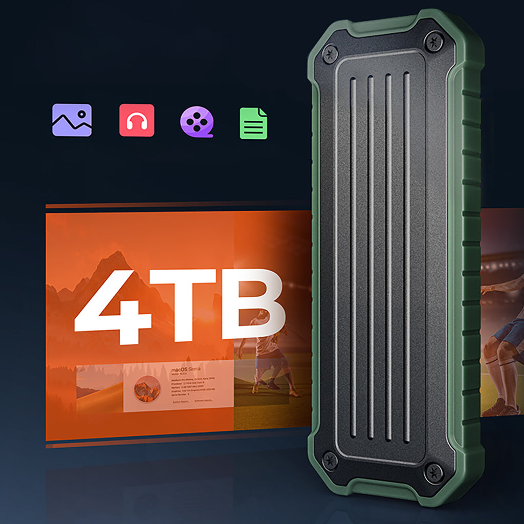 Sustiprintoji disko kišenė Orico OTPX-G2 M.2 NVMe/SATA SSD USB-C 3.2 taktinė - pilkai žalia -- Hard Drive Adapters