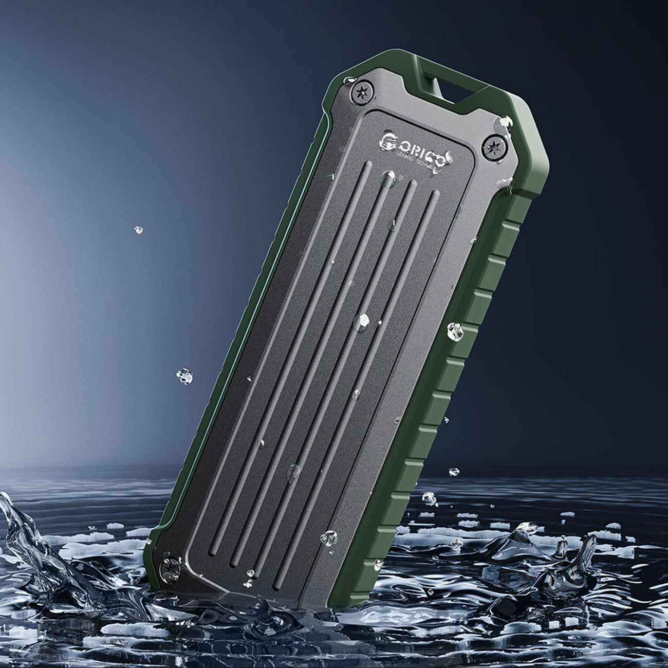 Sustiprintoji disko kišenė Orico OTPX-G2 M.2 NVMe/SATA SSD USB-C 3.2 taktinė - pilkai žalia -- Hard Drive Adapters