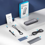 Orico OXS2C3-G2 M.2 NVMe/SATA SSD USB-C 3.2 Taktinis Sustiprintas Diskų Dėklas - Pilkas -- Hard Drive Adapters