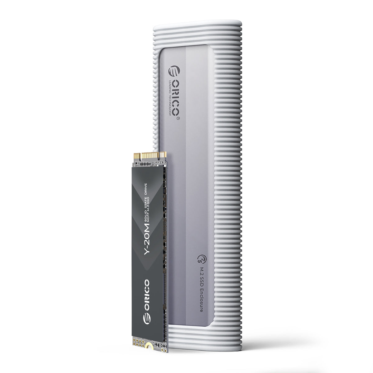 Orico AXM2-G2-V1 M.2 NVMe USB-C/USB-A į USB-C 10Gb/s Diskų Dėklas - Pilkas -- Hard Drive Adapters