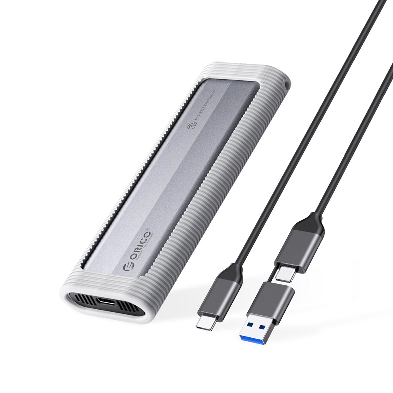 Orico AXM2S-G2-V1 M.2 NVME/NGFF USB-C/USB-A į USB-C 6Gb/s / 10Gb/s diskų dėžutė - pilka -- Hard Drive Adapters