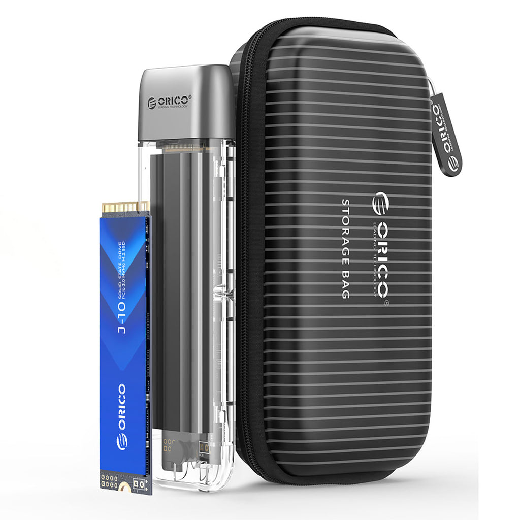 Orico TXM2-C3 M.2 NVME USB-C 3.2 10Gb/s diskų dėžutė - pilka -- Hard Drive Adapters