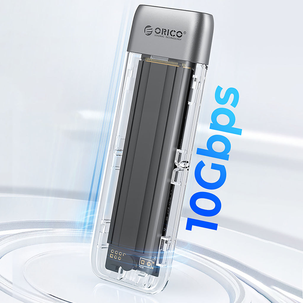 Orico TXM2-C3 M.2 NVME USB-C 3.2 10Gb/s diskų dėžutė - pilka -- Hard Drive Adapters