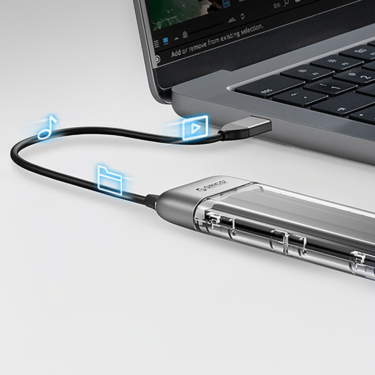 Orico TXM2-C3 M.2 NVME USB-C 3.2 10Gb/s diskų dėžutė - pilka -- Hard Drive Adapters