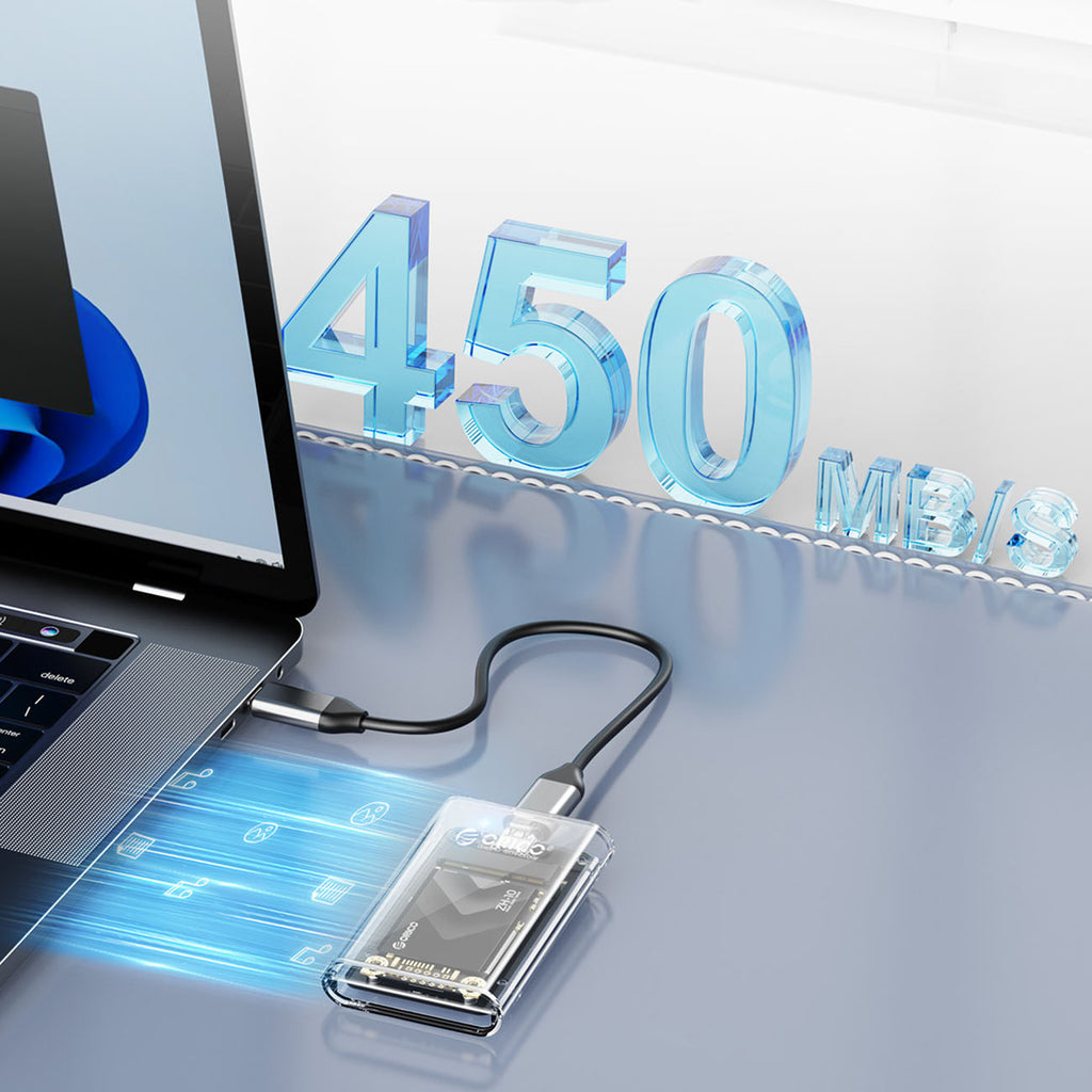 Orico TC10-MS mSATA USB-C 3.2 5Gb/s diskų dėklas - Permatomas -- Hard Drive Adapters
