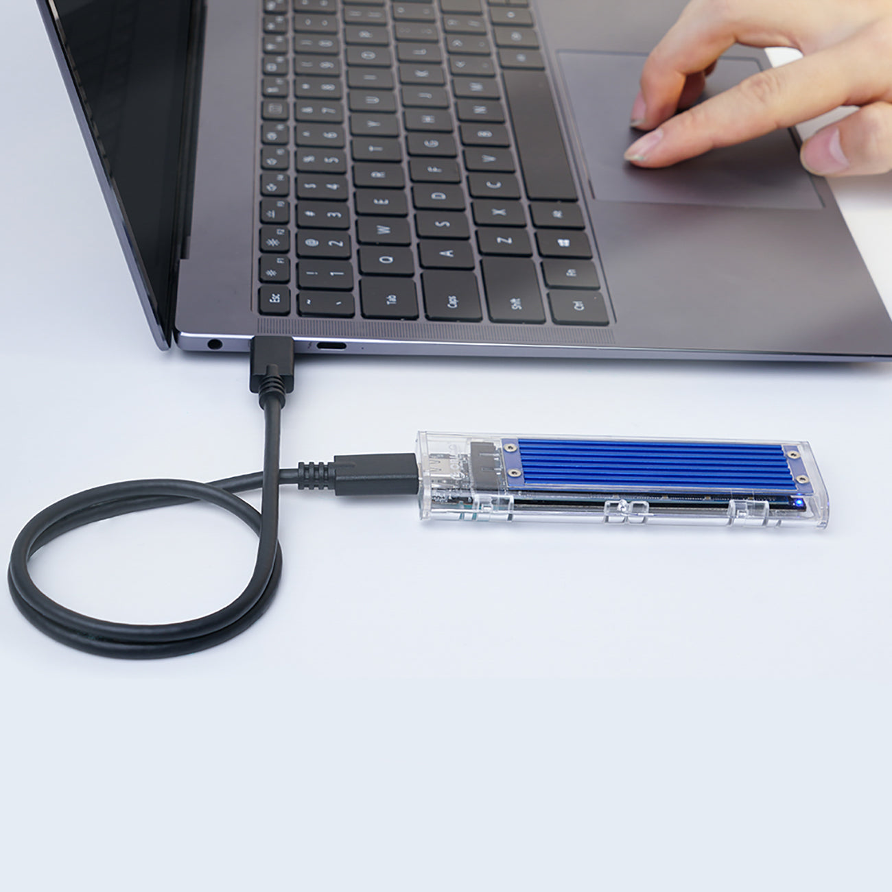 Orico TCM2-C3 M.2 NVME į USB-C 10Gb/s Disko Dėklas – Mėlynas -- Hard Drive Adapters