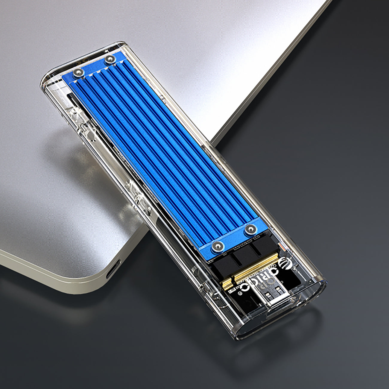 Orico TCM2-C3 M.2 NVME į USB-C 10Gb/s Disko Dėklas – Mėlynas -- Hard Drive Adapters