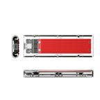 Orico TCM2-C3 M.2 NVME į USB-C 10Gb/s Disko Kasetė - Raudona -- Hard Drive Adapters