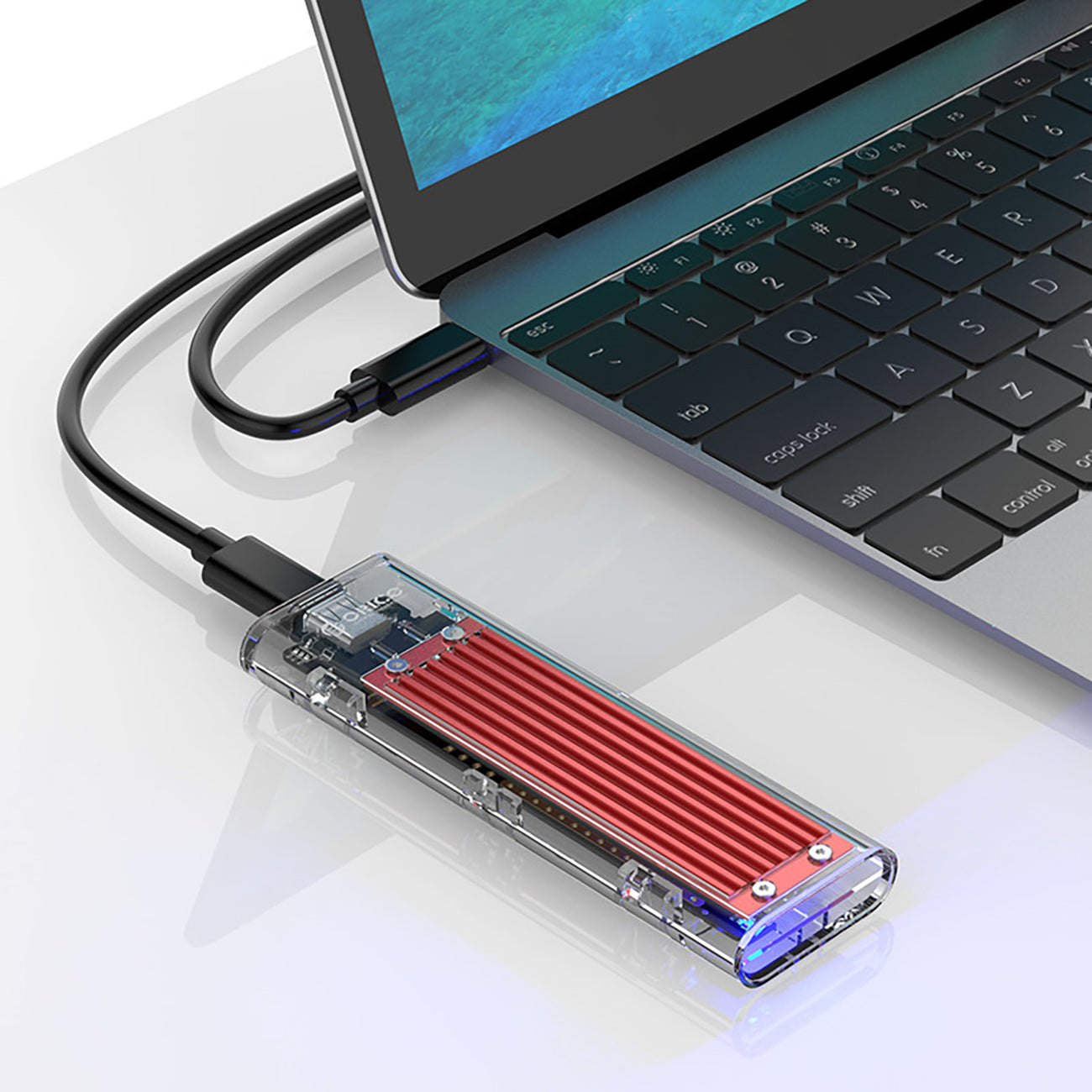 Orico TCM2-C3 M.2 NVME į USB-C 10Gb/s Disko Kasetė - Raudona -- Hard Drive Adapters