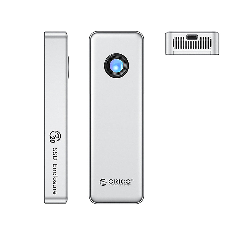 Orico OUM2-G20 M.2 NVME USB-C 3.2 20Gb/s Disko Dėklas – Sidabrinis -- Hard Drive Adapters