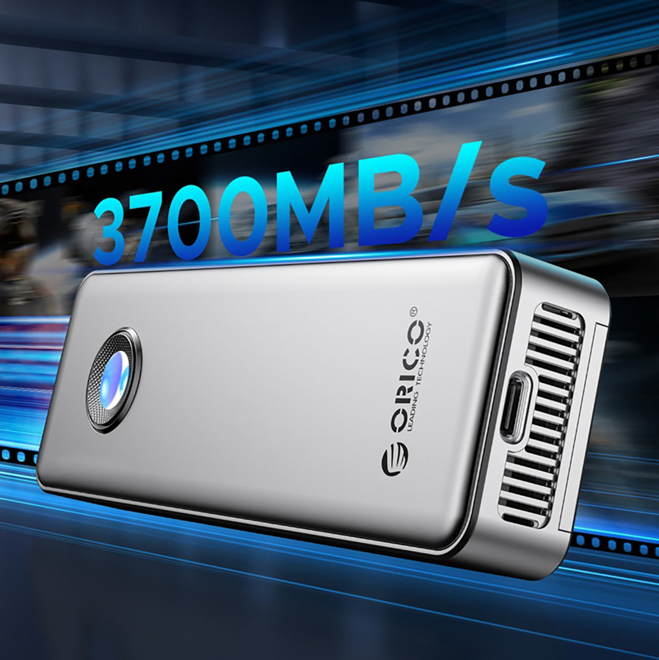 Orico OUM2-G20 M.2 NVME USB-C 3.2 20Gb/s Disko Dėklas – Sidabrinis -- Hard Drive Adapters