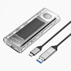 Orico TCM2-G20 M.2 NVME USB-C 3.2 20Gb/s disko dėklas – sidabrinis/skaidrus -- Hard Drive Adapters