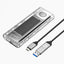 Orico TCM2-G20 M.2 NVME USB-C 3.2 20Gb/s disko dėklas – sidabrinis/skaidrus -- Hard Drive Adapters