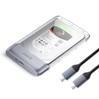 Orico TX25C3 2.5" HDD/SSD USB-C 5Gb/s diskų šachtis - Skaidra -- Hard Drive Adapters