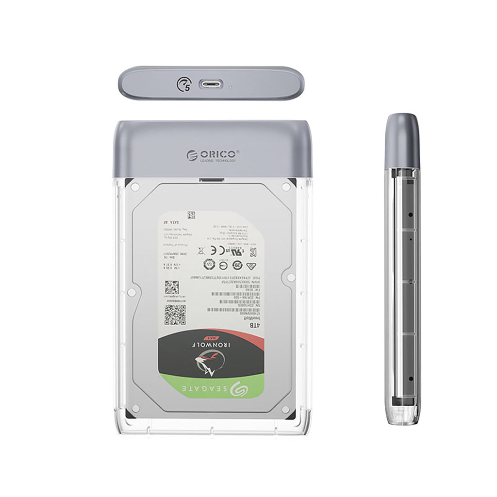 Orico TX25C3 2.5" HDD/SSD USB-C 5Gb/s diskų šachtis - Skaidra -- Hard Drive Adapters