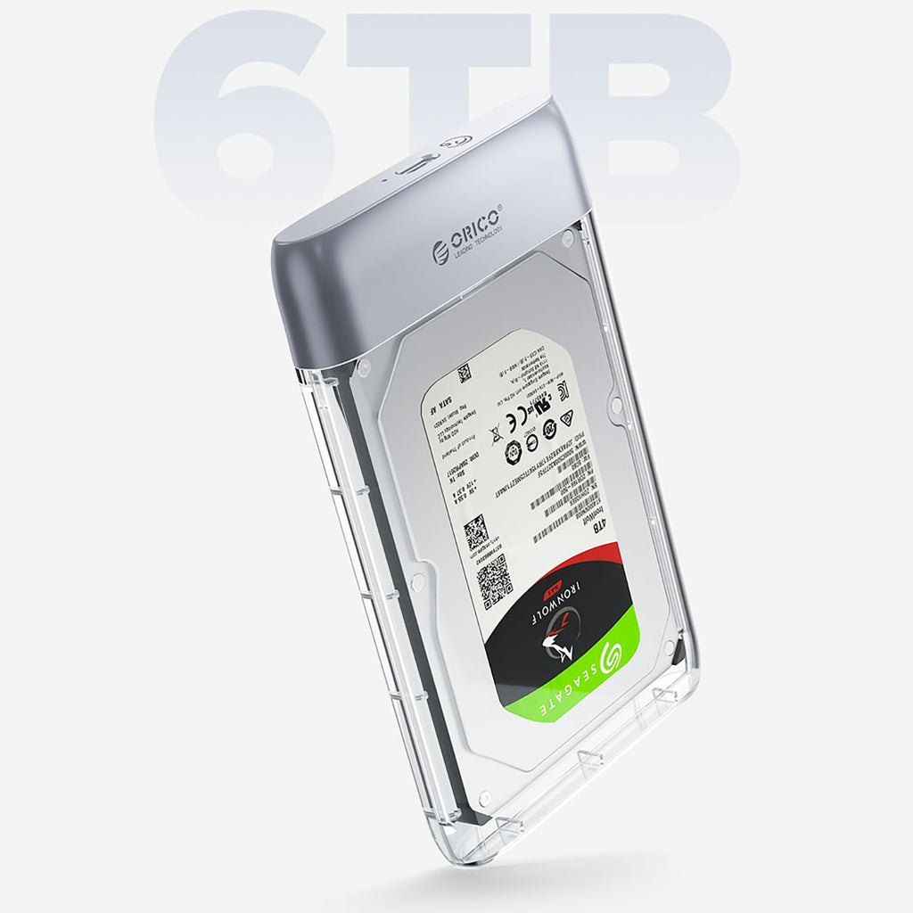 Orico TX25C3 2.5" HDD/SSD USB-C 5Gb/s diskų šachtis - Skaidra -- Hard Drive Adapters