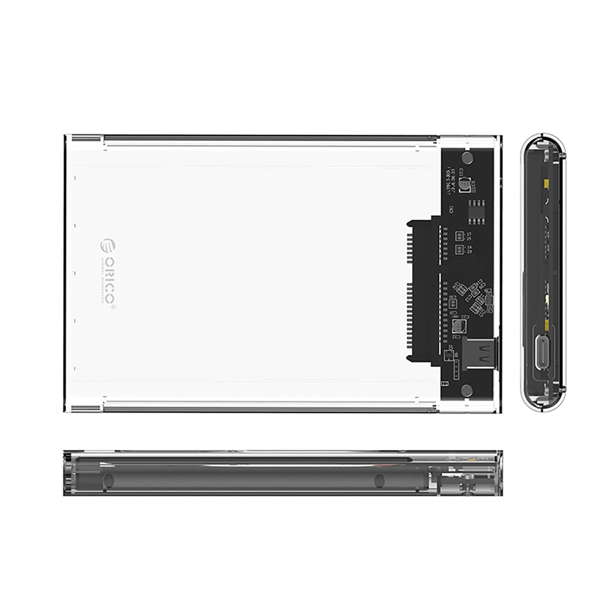 Orico 2139C3 2,5" HDD/SSD USB-C 5Gb/s diskų kaupiklis - skaidrus -- Hard Drive Adapters