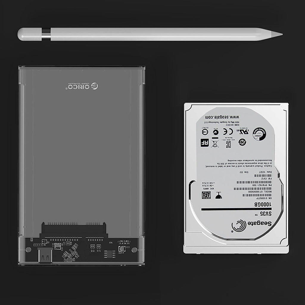 Orico 2139C3 2,5" HDD/SSD USB-C 5Gb/s diskų kaupiklis - skaidrus -- Hard Drive Adapters