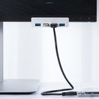 Orico MH4PU šaliklis su spaustuku - 4x USB-A 3.0 - sidabras -- USB Hubs