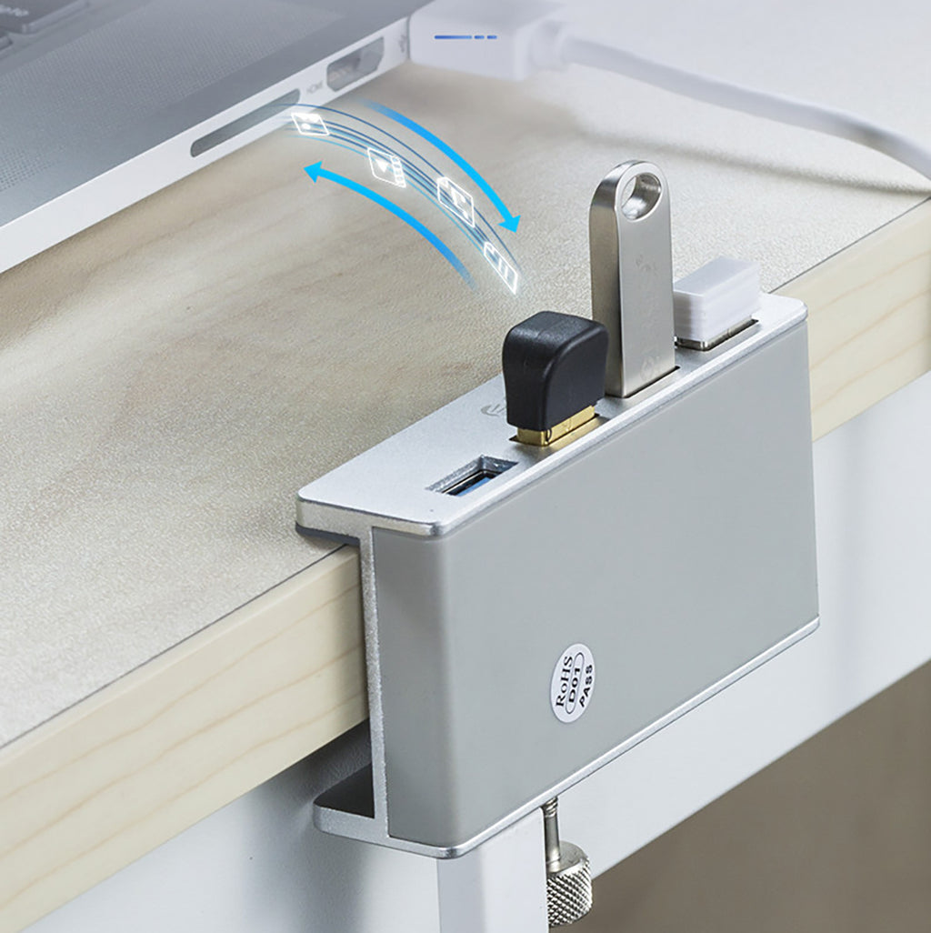 Orico MH4PU šaliklis su spaustuku - 4x USB-A 3.0 - sidabras -- USB Hubs