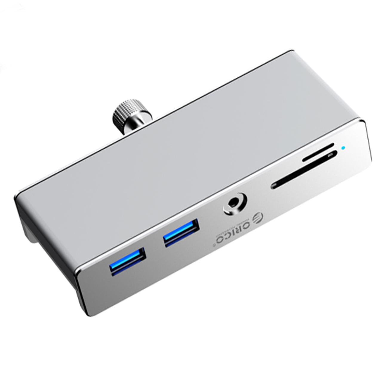 Orico MH5PMM šaliklis su spaustuku USB-C / 2x USB-A 3.0, + SD&TF + 3,5 mm garso - juodas -- USB Hubs