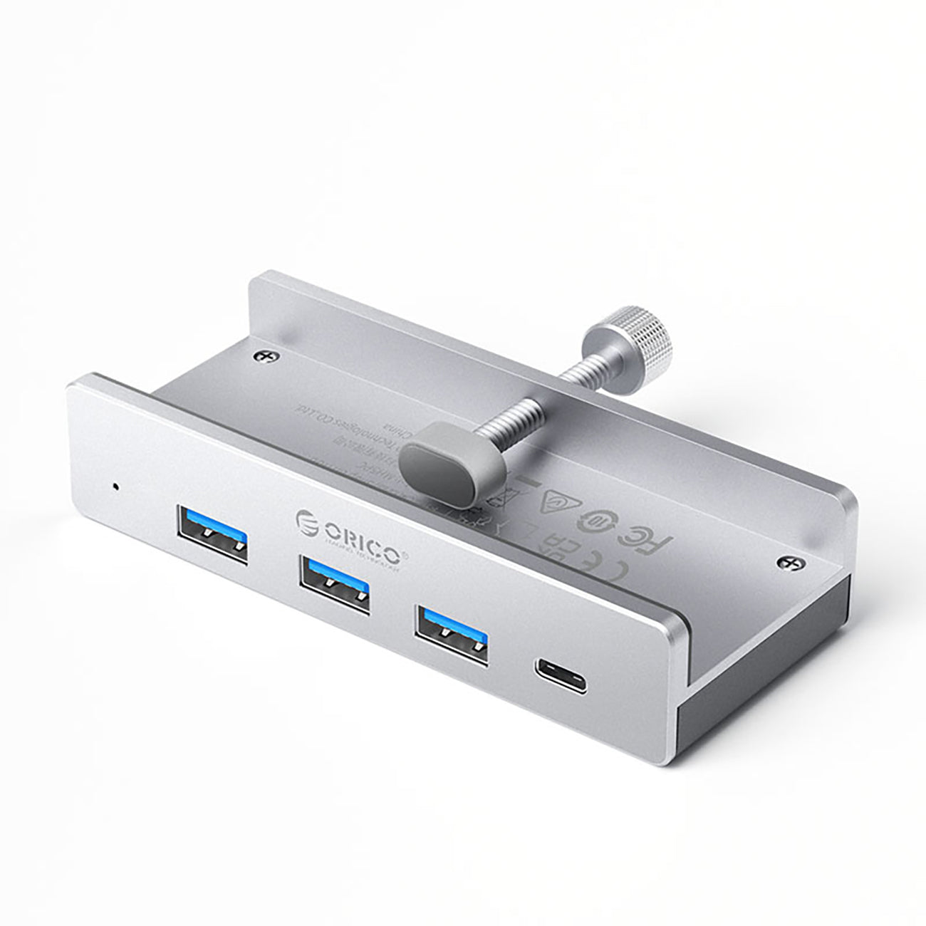 Orico MH4PC šaliklis su spaustuku USB-C / 3x USB-A 3.0 + 1x USB-C 3.0 - sidabras -- USB Hubs