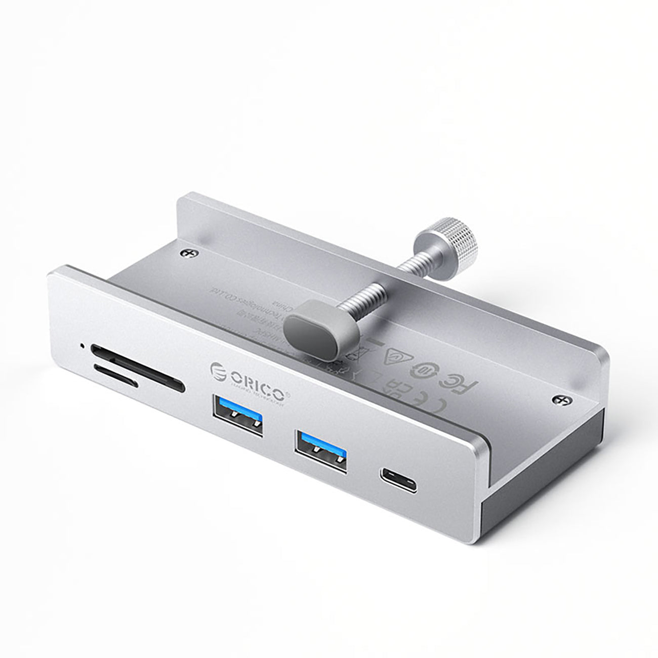 Orico MH5PC šalunas su spaustuku USB-C / 2x USB-A 3.2 + 1x USB-C 3.2 + 1x SD&TF - Sidabrinė -- USB Hubs