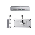 Orico MH5PC šalunas su spaustuku USB-C / 2x USB-A 3.2 + 1x USB-C 3.2 + 1x SD&TF - Sidabrinė -- USB Hubs