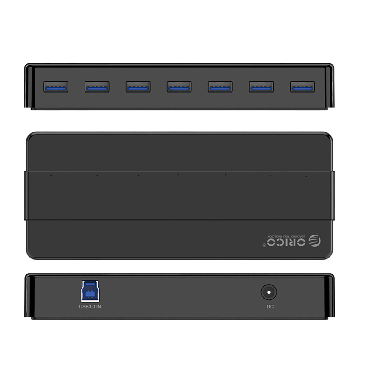 Orico H7928-U3-V1 šaliklis 7x USB-A 3.0 - juodas -- USB Hubs