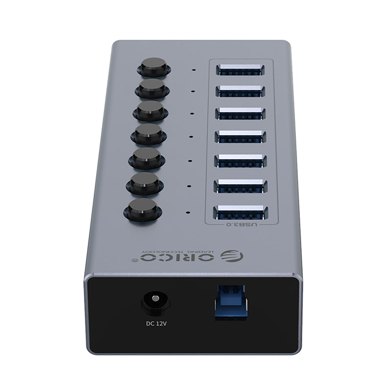 Orico BT2U3-7AB žinynas 7x USB-A 3.0 su jungikliais - pilka -- USB Hubs