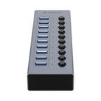 Orico BT2U3-10AB šalunas 10x USB-A 3.0 su jungikliais - pilka -- USB Hubs