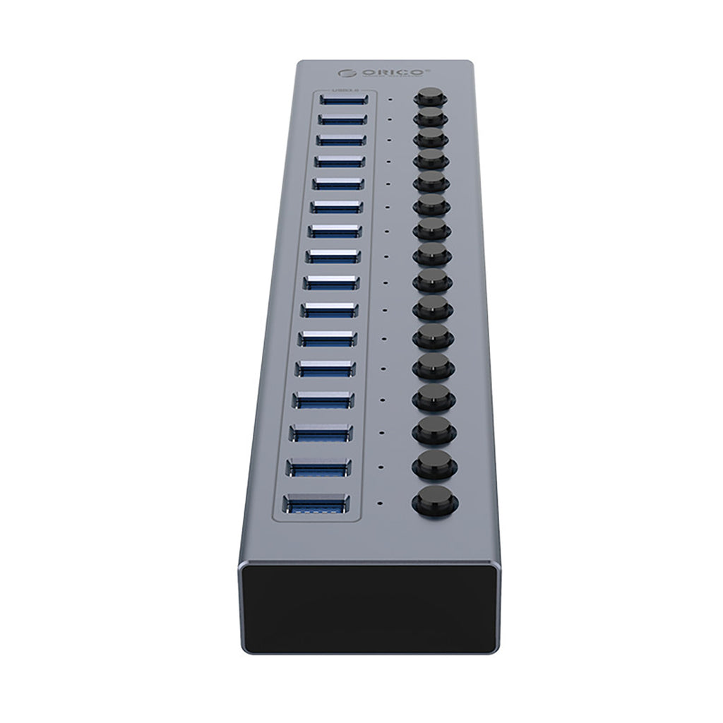 Orico BT2U3-16AB žinynas 16x USB-A 3.0 su jungikliais - pilka -- USB Hubs
