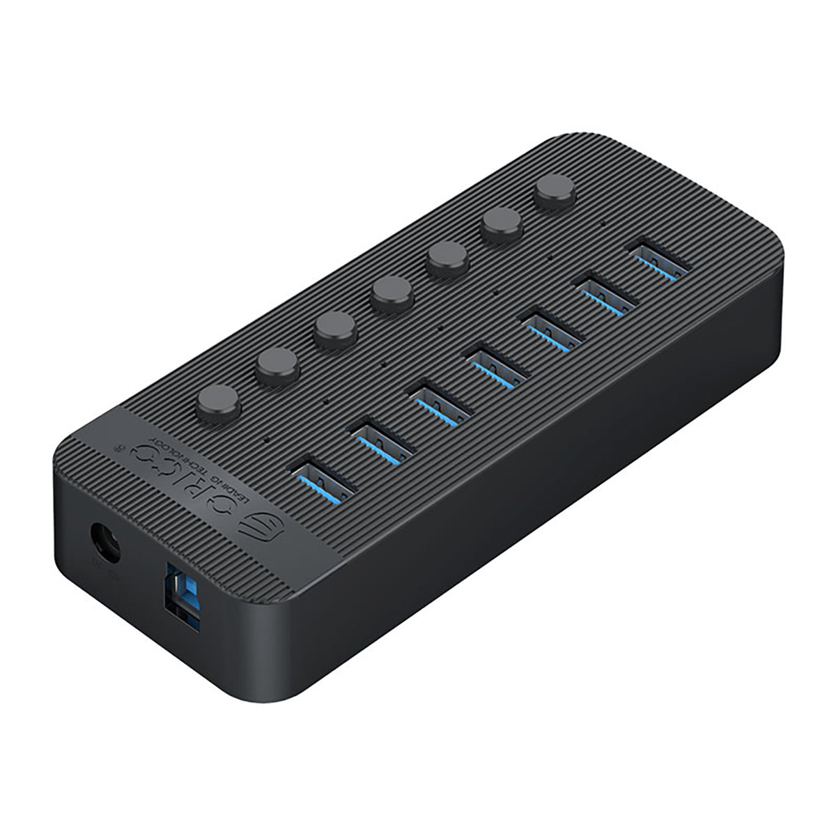 Orico CT2U3-7AB 7x USB-A 3.0 žinynas su jungikliais - juoda -- USB Hubs