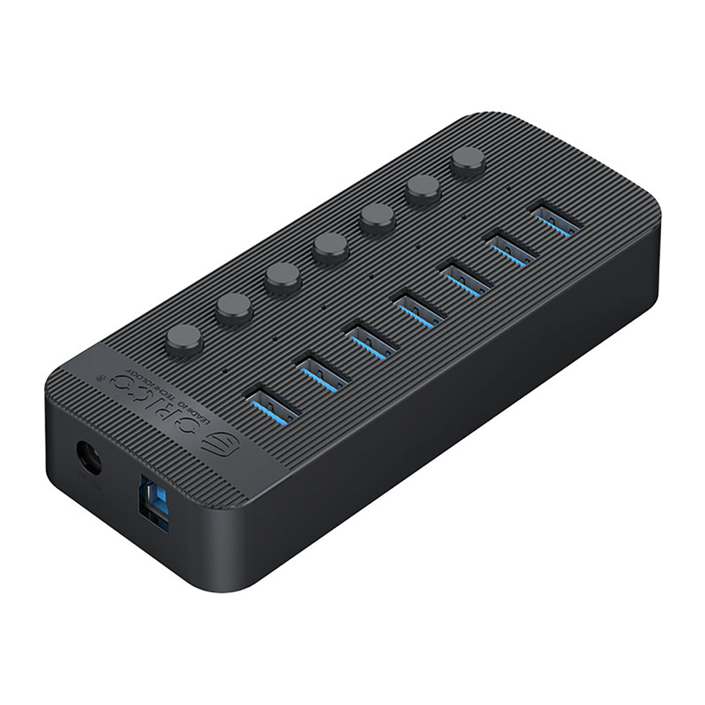 Orico CT2U3-7AB 7x USB-A 3.0 žinynas su jungikliais - juoda -- USB Hubs