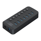 Orico CT2U3-7AB 7x USB-A 3.0 žinynas su jungikliais - juoda -- USB Hubs