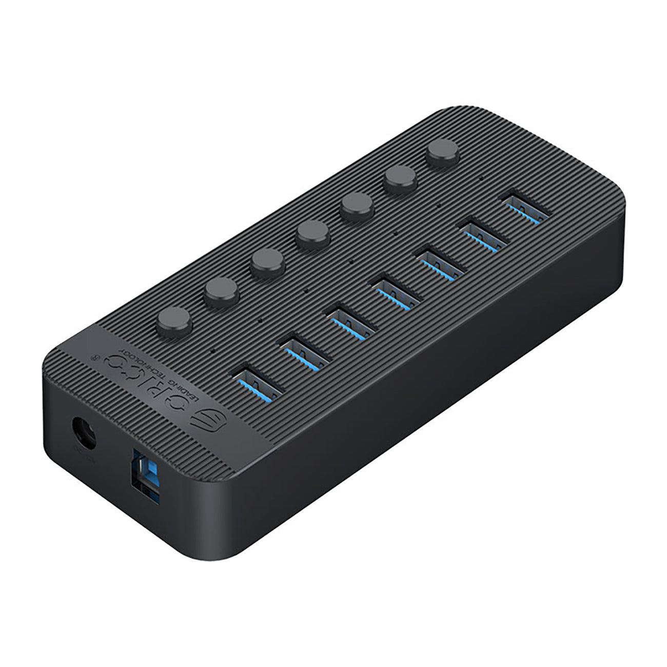 Orico CT2U3-7AB 7x USB-A 3.0 žinynas su jungikliais - juoda -- USB Hubs