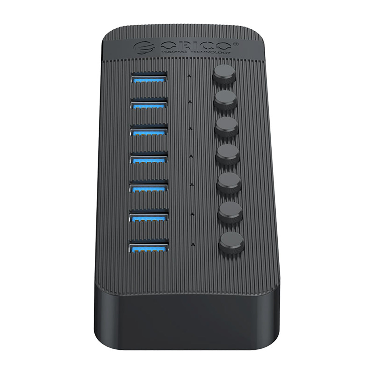 Orico CT2U3-7AB 7x USB-A 3.0 žinynas su jungikliais - juoda -- USB Hubs