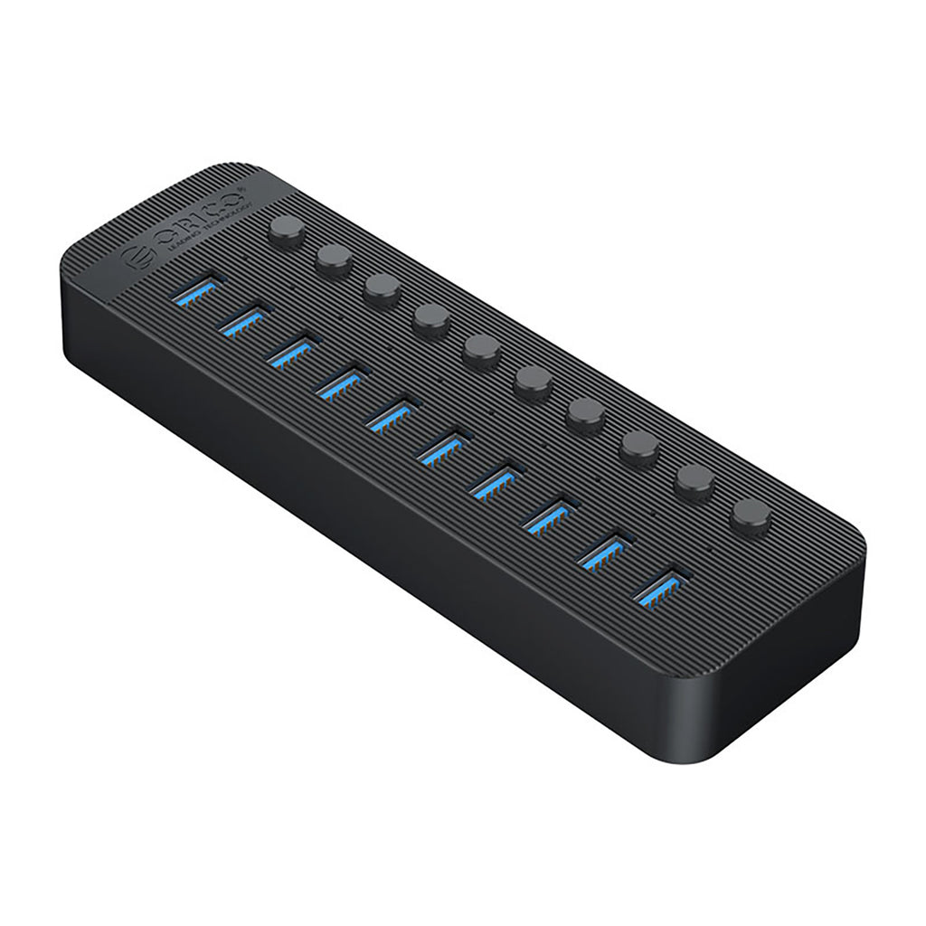 Orico CT2U3-10AB 10x USB-A 3.0 žinynas su jungikliais - juoda -- USB Hubs