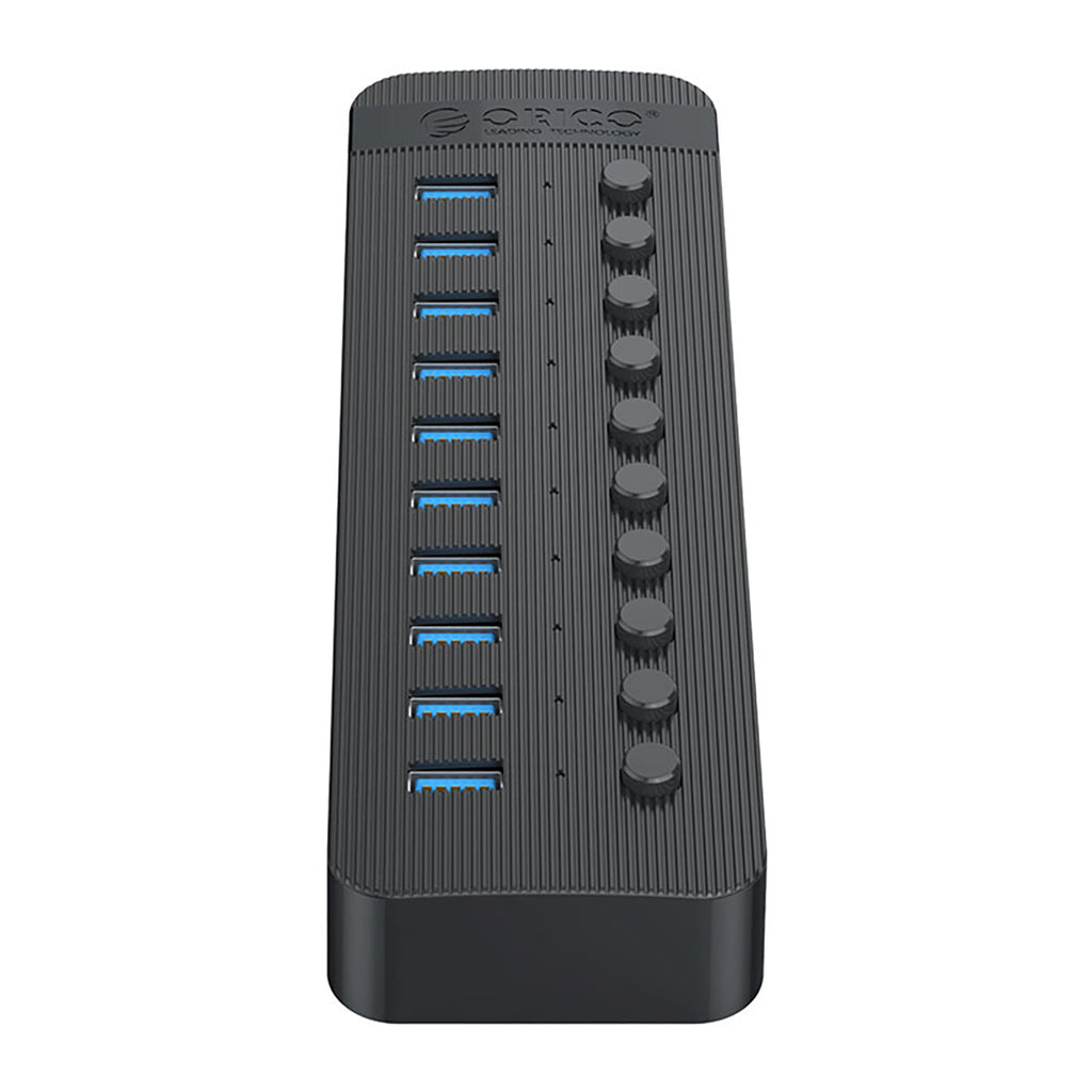 Orico CT2U3-10AB 10x USB-A 3.0 žinynas su jungikliais - juoda -- USB Hubs
