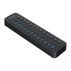 Orico CT2U3-13AB 13x USB-A 3.0 sujungimo dėžė su jungikliais - Juoda -- USB Hubs