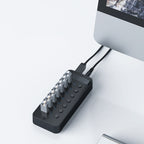 Orico CT2U3-13AB 13x USB-A 3.0 sujungimo dėžė su jungikliais - Juoda -- USB Hubs
