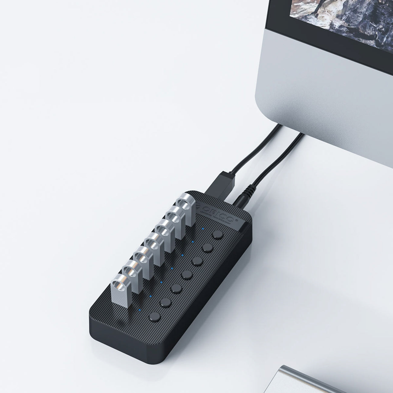 Orico CT2U3-13AB 13x USB-A 3.0 sujungimo dėžė su jungikliais - Juoda -- USB Hubs