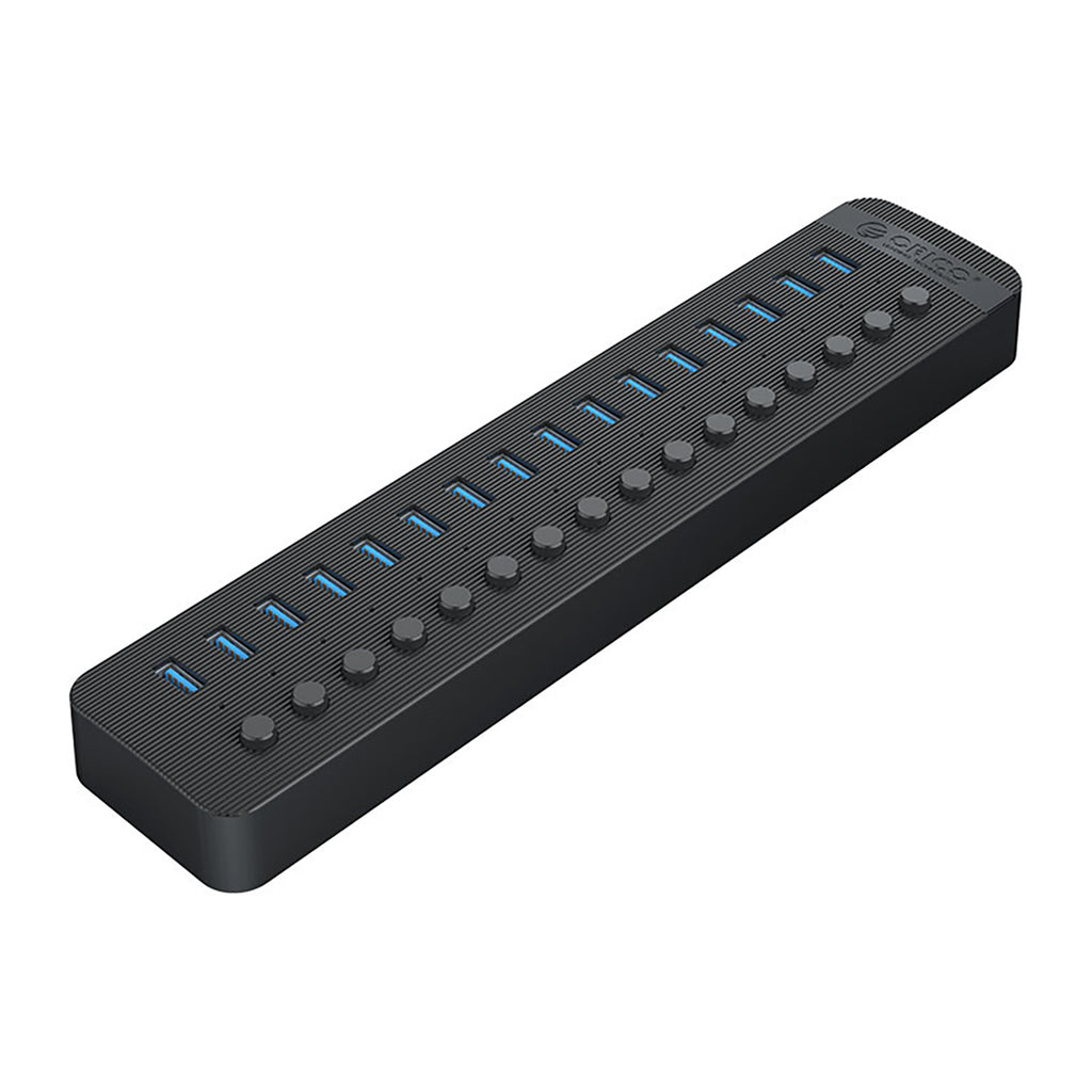 Orico CT2U3-16AB 16x USB-A 3.0 sujungimo dėžė su jungikliais - Juoda -- USB Hubs