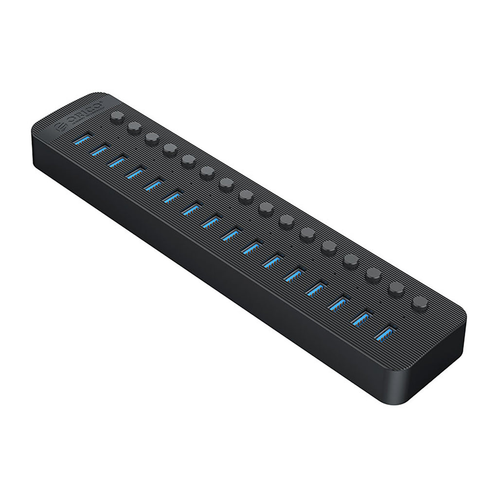 Orico CT2U3-16AB 16x USB-A 3.0 sujungimo dėžė su jungikliais - Juoda -- USB Hubs